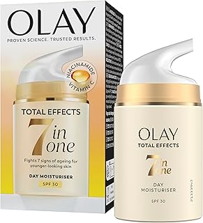 Total Effects 7-in-1 Anti-Aging Day Cream SPF 30 - Moisturizing Face Cream with Niacinamide & Vitamin C - Target 7 Signs of Age for Younger Looking Skin - Fragrance Free - 50ml - Image 1