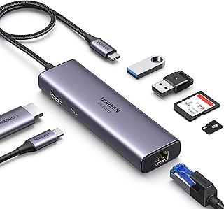 UGREEN Revodok 107 Hub USB C Ethernet Gigabit HDMI 4K 60Hz Lecteur de Carte SD TF PD 100W 7 en 1 Docking Station Compatible avec MacBook iPad Pro Air Mac Mini M4 iPhone 17 Pro Max 16 Galaxy S25 - Image 1