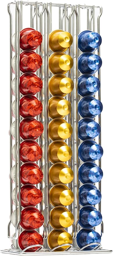 Théos CH0011 - Capsule Holder Dispenser for 60 Nespresso Capsules Chrome Steel - Image 1