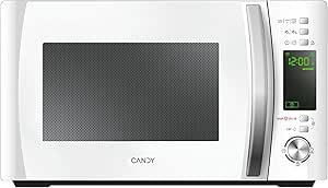 Candy CMXG20DW Microwave Grill, Powerful 700 W + 1000 W Grill, 20 L, Digital Programmer, 10 Automatic Menus + 5 Power Levels, Silent Function, Auto Defrosting, Child Safe, White - Image 1