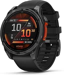 Garmin fēnix® 8 – AMOLED Multisport GPS Watch – Gray with Black Silicone Strap – 47 mm - Image 1