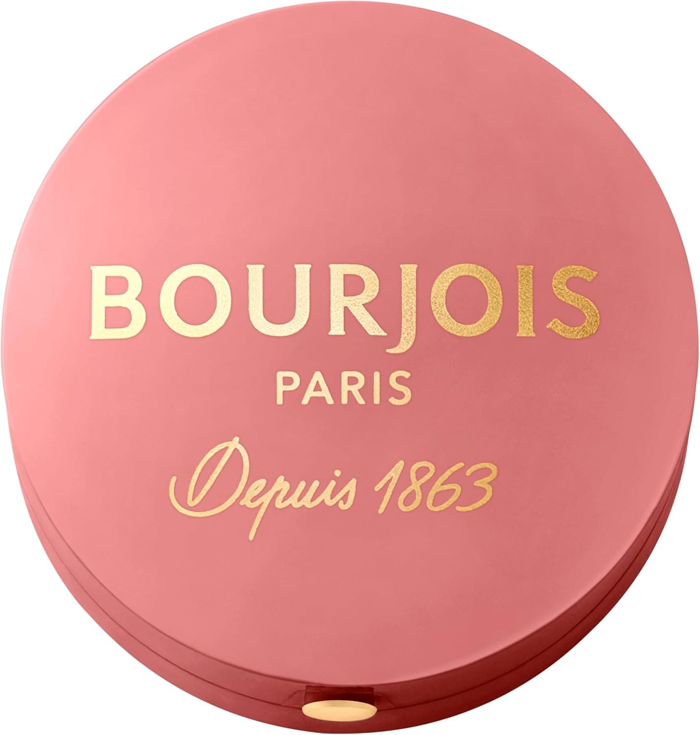 BOURJOIS - Boîte Ronde Blush 74 Rose Ambre - Piceau & Miroir Intégré - Technologie Fard Cuit - Texture Fine & Légère - Facile À Estomper - Parfum Gourmand