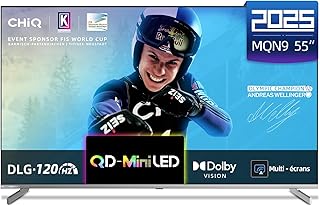 CHIQ M55QN9G 55 Pouces (139 cm) TV Smart 4K Mini QLED, Google TV, 60Hz MEMC & Local Dimming, Dolby Vision & Atmos,DLG 120Hz, HDR10 Chromecast intégrés - Image 1