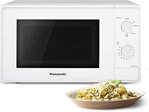 Panasonic NN-E20JWMEBG Microwave Oven with Glass Turntable, 20L, 800W, Defrost Option, 5 Power Levels, Timer, White - Image 1