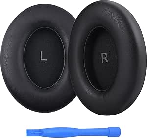 Replacement Ear Pads for Sennheiser Momentum 4 Wireless Over-Ear Headphones by MMOBIEL - Memory Foam and Protein PU Cushion Headphone - Replacement Ear Pads - Black - Image 1