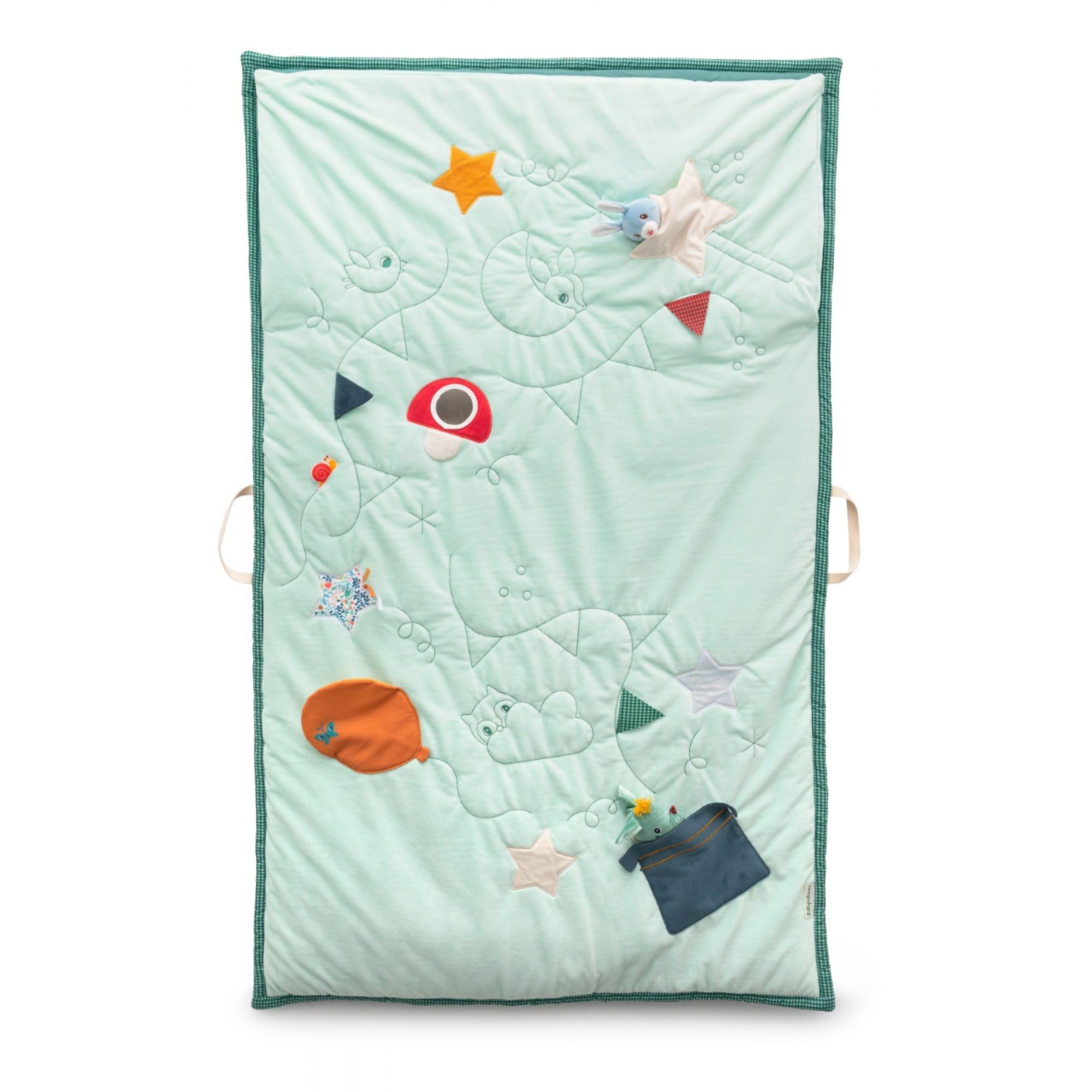 Lilliputiens Play Mat - Sleeping Bag - 2 in 1 Baby Joe the Dragon Mat - Sensory Play Mat and Cozy Sleeping Bag - Interactive Activities, Glow in the Dark Stars - 83463 - Image 1