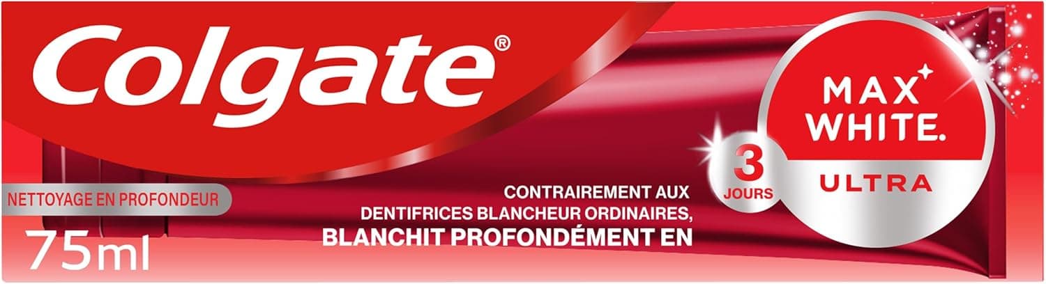 COLGATE - Dentifrice Max White Ultra Blancheur - Nettoyage en profondeur - 75ml