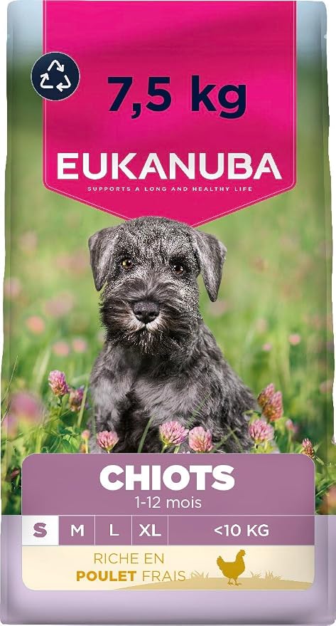 EUKANUBA Life Care Small Breed Puppy Food 1 to 12 Months, Rich in Fresh Chicken, Optimal Growth - DHA, Calcium, Omega 3&6, FOS Prebiotics, No Dyes, Artificial Flavours or GMOs - 7.5kg - Image 1