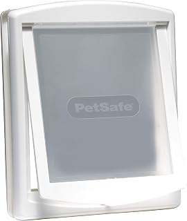 PetSafe – Chatière pour Chat et Chien Originale Staywell, 2 Voies d’accès (entrée et Sortie) - Porte pour Animaux intérieur et extérieur, Rigide, Panneau de Fermeture Inclus – Blanc, M - Image 1