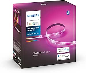 Philips Hue White & Color Ambiance, Indoor LED Strip, V4, Base, Stretchable, RGB LED Strip with Bluetooth, Compatible with Alexa, Google Assistant and Apple Homekit - Image 1