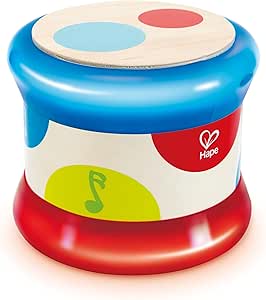 Hape Baby Drum, Rolling Drum, Children's Musical Instrument, Rhythm and Sounds Discovery with Batteries - Image 1