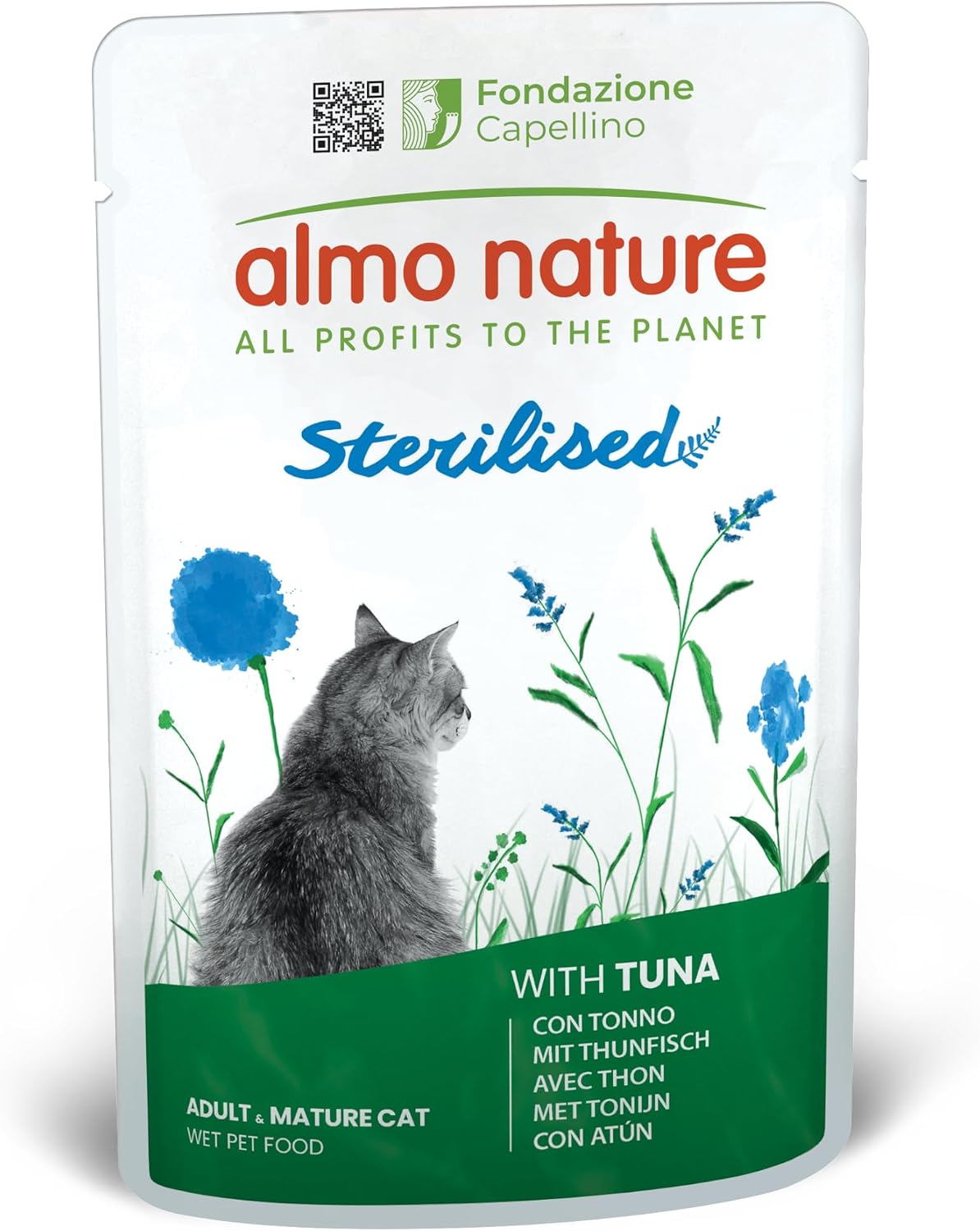 Almo Nature Functional - Sterilised - Nourriture Humide pour Chats Adultes et Matures, Stérilisés ou Peu Actifs - au Thon - Faible Teneur en Matières Grasses, Hydratant - 70g (Lot de 30) - Image 1