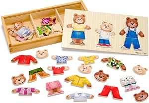 Melissa & Doug - 45 Piece Bear Puzzle - Clothes to Dress Up The Bear Family - Puzzle - Children's Manual Activity - Activity Toy, Development And Learning Toy - Child Gift Age 3+ - Image 1