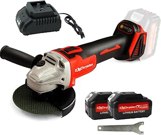 Meuleuse d'angle sans fil 20 V, compatible avec batterie Makita 18 V, 8500 tr/min, pour disque de 11,4 cm, 4 niveaux de puissance/vitesse, livrée avec 2 batteries de 4,0 Ah et un chargeur - Image 1