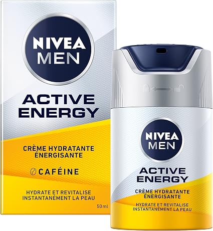 NIVEA MEN Active Energy Face Cream (1 x 50 ml), Non-Greasy Moisturizing Cream for Men, Face Care Enriched with Vitamin+ Complex & Coenzyme Q10 - Image 1