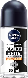 NIVEA MEN Déodorant Bille Black & White Ultimate Impact (1 x 50 ml), déodorant homme anti-traces blanches et jaunes, anti-transpirant anti odeur & humidité, protection efficace 72h, sans alcool - Image 1