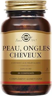 Solgar Peau, Ongles, Cheveux - Beauté - Nutriments essentiels : Zinc, Vitamine C, Acides Aminés, Cuivre - Forme Brevetée de MSM - Complément Alimentaire - Flacon de 60 comprimés - Image 1