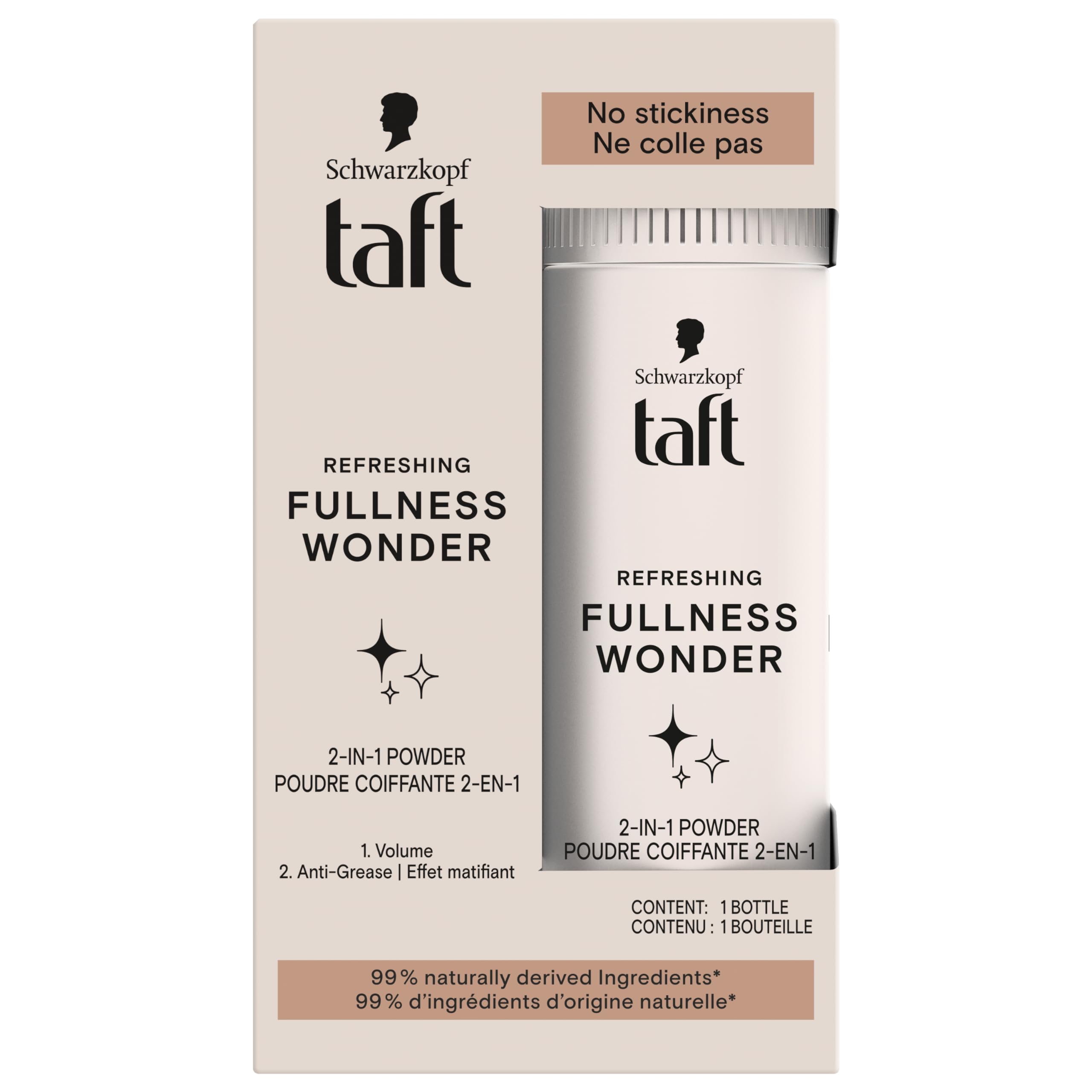 Taft - Schwarzkopf - Hair Styling Powder - 2-in-1 - Volume - Long Lasting - Mattifying Effect - Messy Effect - Does not stick - 99% ingredients of natural origin - Container of 10 g - Image 1