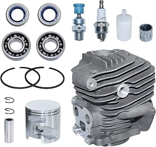 Cylindre Piston pour Husqvarna K760 K750 Découpeuse, AUMEL 51mm Cylindre + Piston + Vilebrequin + Roulement + Joint + Bougie Pièces Détachées 15 in 1 Kit, Remplacer 506 38 61-71 - Image 1