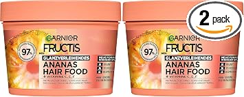 Garnier Fructis Pineapple Hair Mask, for Long and Dull Hair, for Softness and Against Less Split Ends, Extra Lipid Complex, Organic Pineapple Extract, Silicone-Free - Image 1