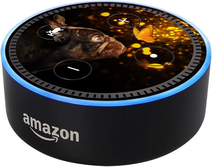 Head Case Designs sous Licence Officielle Klaudia Senator Bulldog français Vinyle Autocollant Peau Compatible avec Amazon Echo Dot (2nd Gen) - Peau Uniquement Echo Dot (2nd Gen) n'est Pas Inclus - Image 1