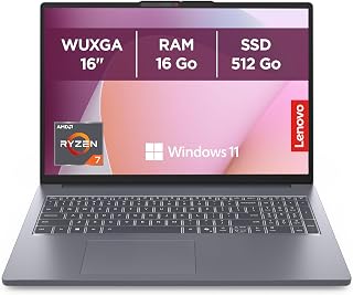 IdeaPad Slim 3 16ARP10 – 16 Inch WUXGA Laptop (AMD Ryzen 7 7735HS, 16GB RAM, 512GB SSD, AMD Radeon 680M Graphics, Windows 11 Home) French AZERTY Keyboard – Grey - Image 1