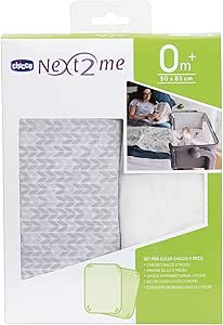 Chicco Chicco Fitted Sheets with Elastic Corners Compatible with Next2Me, 2 Pieces, 50 x 83 cm, 100 Percent Cotton, 2 Fitted Sheets with Elastic Corners - Accessories Babies Newborn 0+ - Knit - Image 1