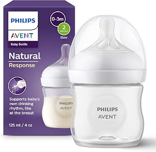Philips Avent Biberon à Réponse Naturelle de 125 ml pour nouveau-né, sans BPA, 0 mois et plus (modèle SCY900/01) - Image 1
