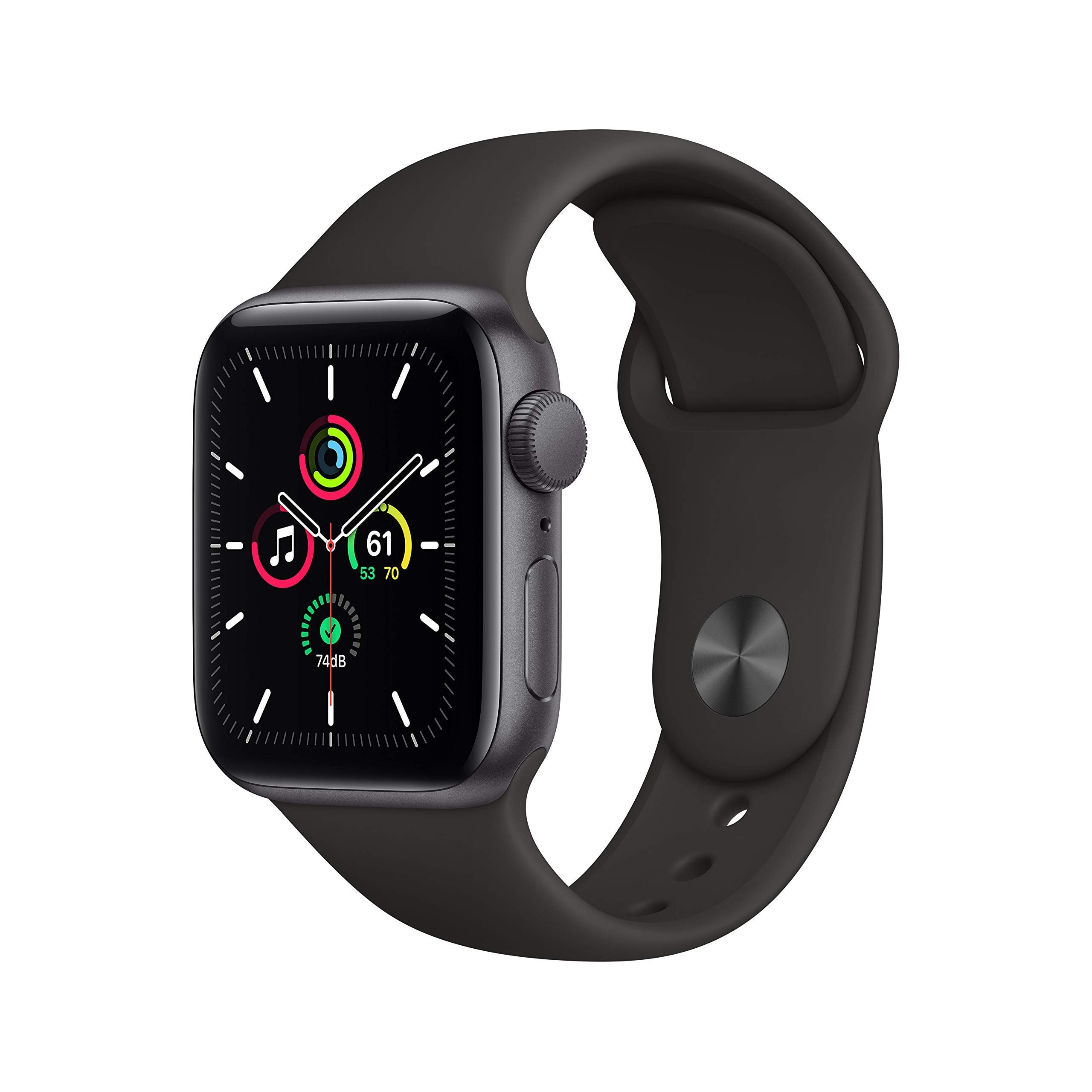 Apple Watch SE 2020 (GPS, 40MM) Space Grey Aluminium Case with Black Sport Strap (Refurbished) - Image 1