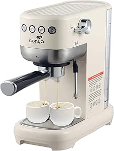 Senya Tasty Coffee 20 Bar Coffee Machine, Espresso and Cappuccino Coffee Maker 1300W, Thermoblock, Milk Frother, Auto Shut-Off - Image 1