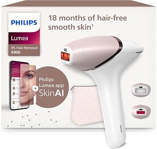 Philips Lumea série 9900 - épilateur à lumière pulsée, alternative à l'épilation laser, SenseIQ et SkinAI, 2 embouts pour le corps et le visage, BRI950/02 - Image 1