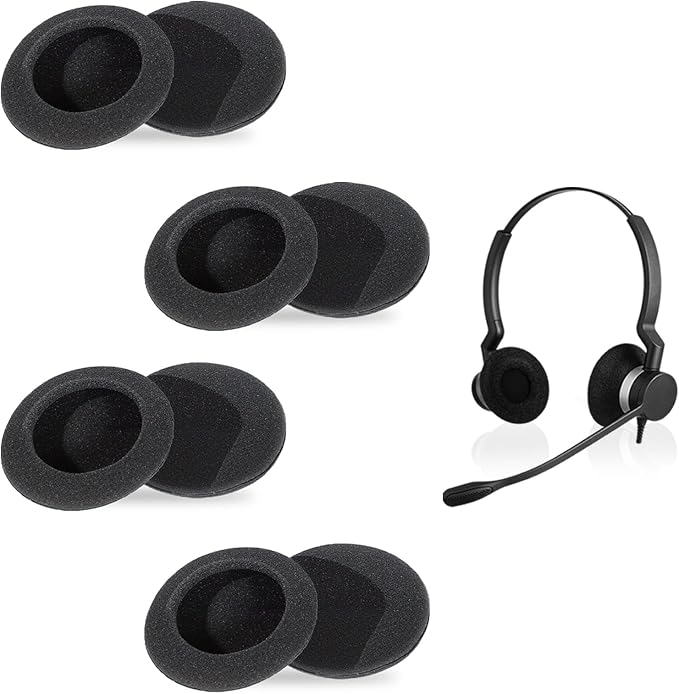 8 Pcs Replacement Ear Pads Foam Headphones Compatible with Sennheiser PC Series and More Headphones, 50mm, Breathable Foam Earpads - Image 1