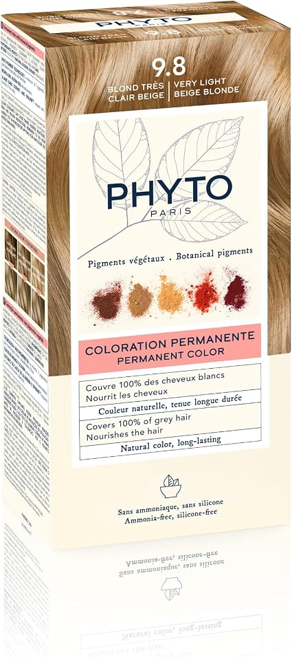 Phyto Paris Permanent Hair Colour 9.8 Very Light Beige Blonde – Bright and Natural Beige Blonde Colour – Ammonia-Free Enriched with Vegetable Pigments – Complete Kit for Single Use - Image 1
