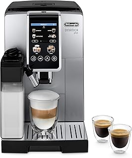Dinamica Plus ECAM380.85.SB, Automatic Coffee Bean Machine, Cappuccino Machine with LatteCrema Hot, Espresso Bean Coffee Maker with 24 Recipes, TFT 3.5 Inches, Silver/Black - Image 1