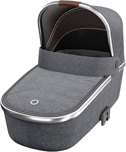 Maxi-COSI Oria Comfortable Carrycot for Pushchairs, Lightweight and Easy to Lift, Compatible with Prams, Premium Design, Suitable from Birth up to 6 Months, 0-9 kg, Grey - Image 1
