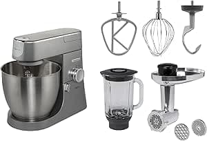 Kenwood Chef Elite Pastry Processor, Silver Blender + Blender + Chopper 6.7 Grey