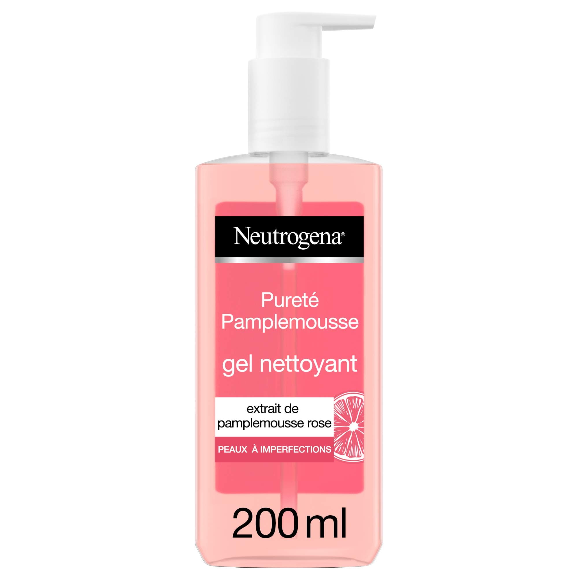 Neutrogena Pink Grapefruit Face Cleansing Gel, Anti-Blemish, 1 Pump Bottle of 200 ml
