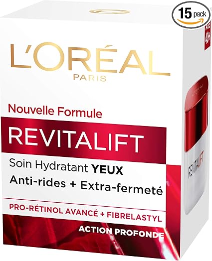 L'Oréal Paris - Anti-Aging Moisturizing Facial Eye Care - Anti-Wrinkle, Extra Firmness & Toning - Enriched with Advanced Pro-Retinol & Fibrelastyl - All Skin Types - Revitalift - 15 ml - Image 1