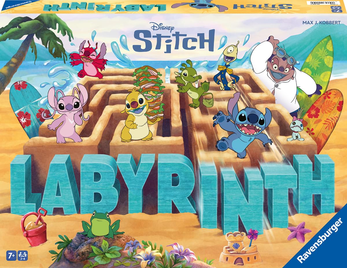 Ravensburger - Stitch Maze - Board and Strategy Game - Disney Lilo & Stitch Maze Game - Family - 2-4 Players from 7 Years Old - Board Game - 24684 - Image 1
