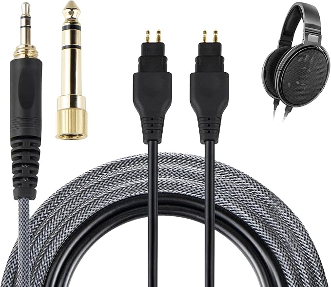 SOULWIT Headphone Cable for Sennheiser HD660S/HD660S2/HD650/HD600/HD580/HD58X/HD565/HD545/HD535/HD525/HD265/Massdrop HD6XX, Cable (Copper 6N OCC) with 3.5 mm plug and 6.35 mm adapter (1.2) M/4 FT - Image 1