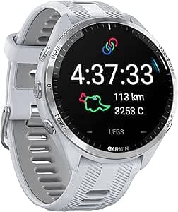 Garmin Forerunner 965 Quarz Smartwatch for Unisex, Whitestone/Powder Grey