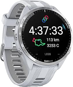 Garmin Forerunner 965 Quarz Smartwatch for Unisex, Whitestone/Powder Grey - Image 1