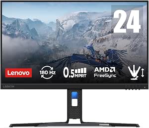 Lenovo Legion R24e - 23.8" Gaming Monitor (FHD, IPS, 180Hz, 0.5ms, HDMI+DP, HDMI Cable, AMD FreeSync) Tilt Adjustment - Black - Image 1