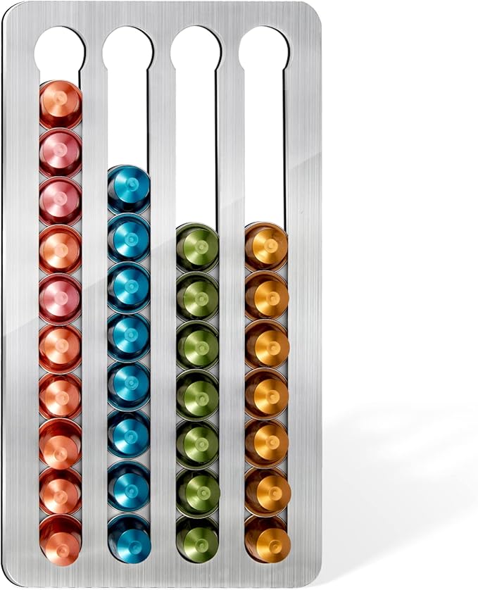 Adhesive Nespresso Capsule Holder for 40 Pods 40.5 x 21.8 cm Compatible Original Line Ideal for Walls/Kitchens – Installation Without Drilling - Image 1