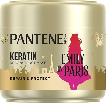 Pantene x Emily in Paris Repair & Protect Keratin Hair Mask 300 ml Limited Edition, Helps Repair and Strengthen Dry and Damaged Hair, Enriched with Pro-V Nutrients - Image 1