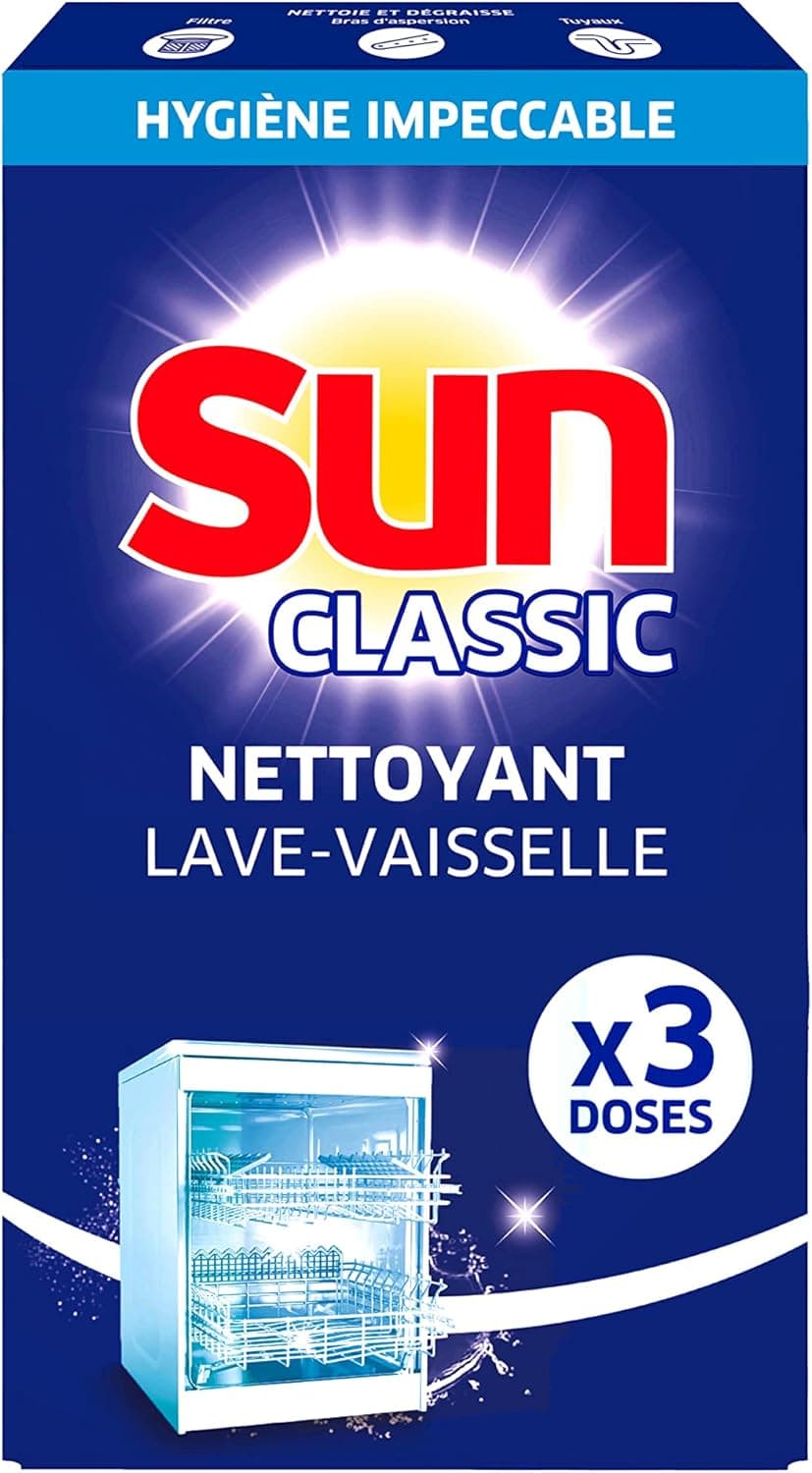 Sun Classic Dishwasher Cleaner 3 Doses Against Limestone and Fat Deposits