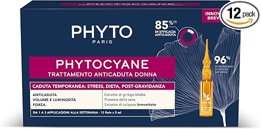 Phyto Phytocyane Anti-Hair Loss Treatment in Ampoules, Optimal for Temporary Female Hair Loss, 12 Ampoules of 5 ml - Image 1