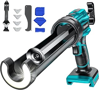 Ecarke Pistolet à Cartouche sans Fil compatible Makita 18V, moteur sans balais, 6 vitesses réglables avec LED, pour cartouches 300 ml – Pistolet à mastic professionnel pour rénovation (sans batterie) - Image 1