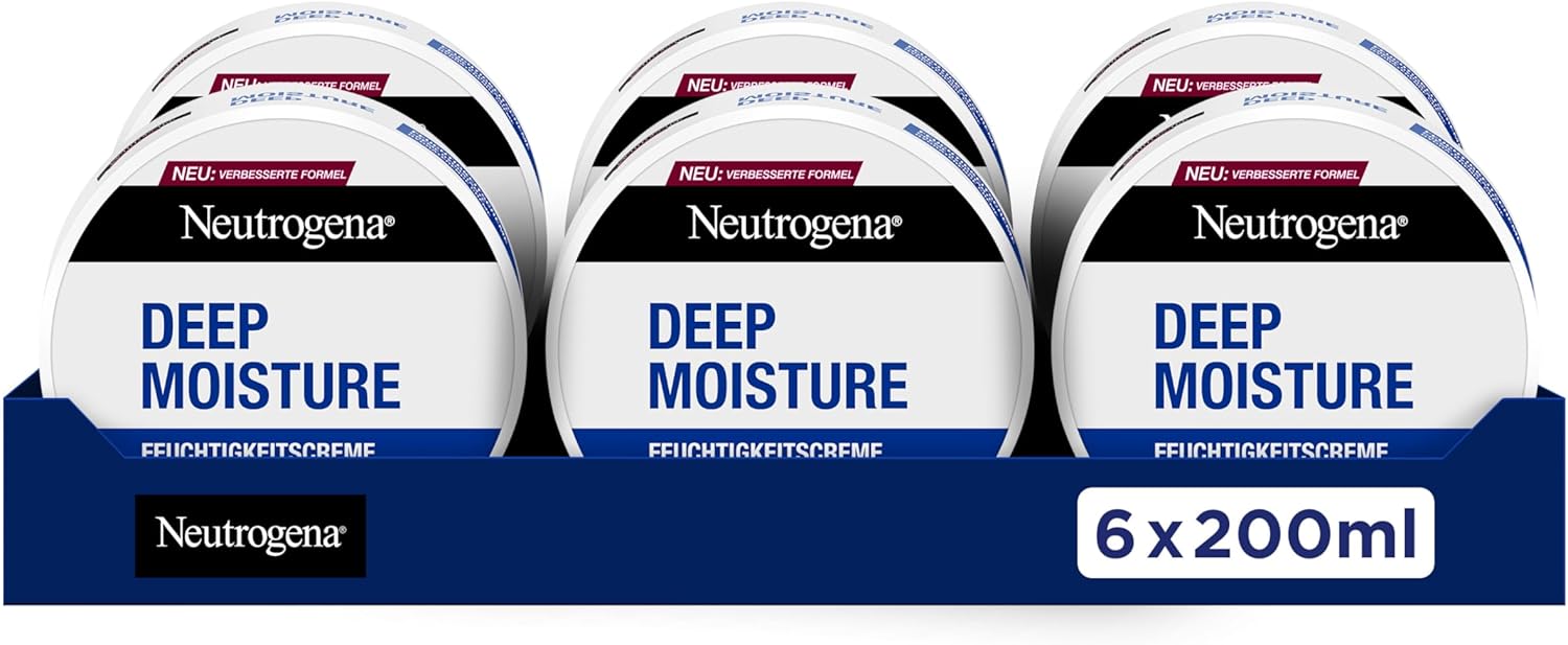Neutrogena Norwegian Formula Deep Moisture Moisturizing Cream (200ml), Non-greasy cream with 10% Glycerine + Pro-Ceramide Technology for 72 hours of intense hydration for dry skin - Image 1