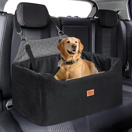 Car Seat for Dogs, 78 x 55 x 53 cm, Removable and Washable Booster Seat for Medium and Large Dogs, Leash Included, Large Dog Car Seat Heavier (with Waterproof Leather Cover) - Image 1